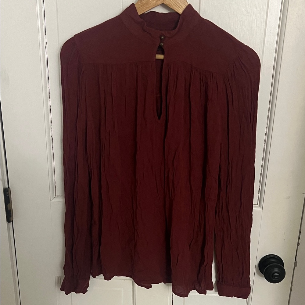 Lucky Brand Deep Red Women's Blouse